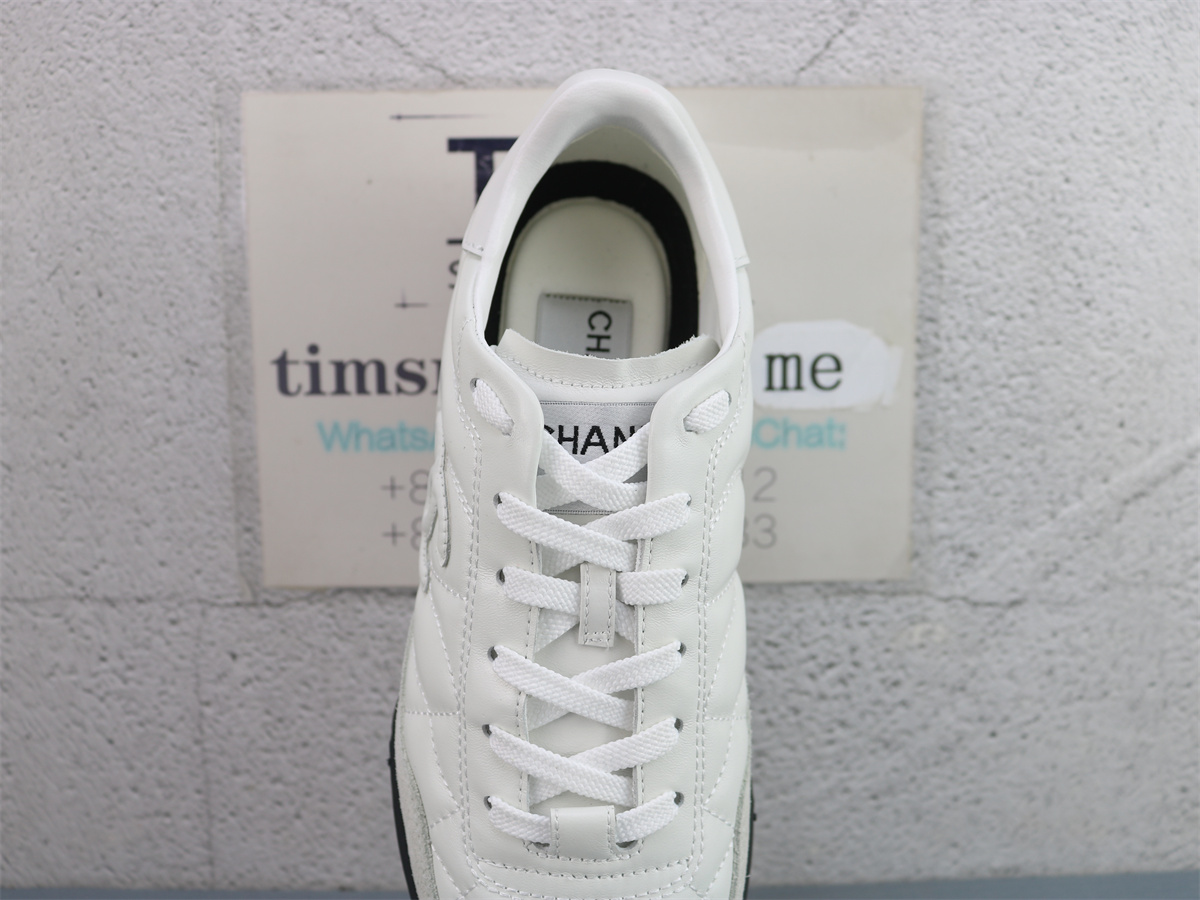 CHANEL 24a Low-Top German Army Trainers Casual Shoes White